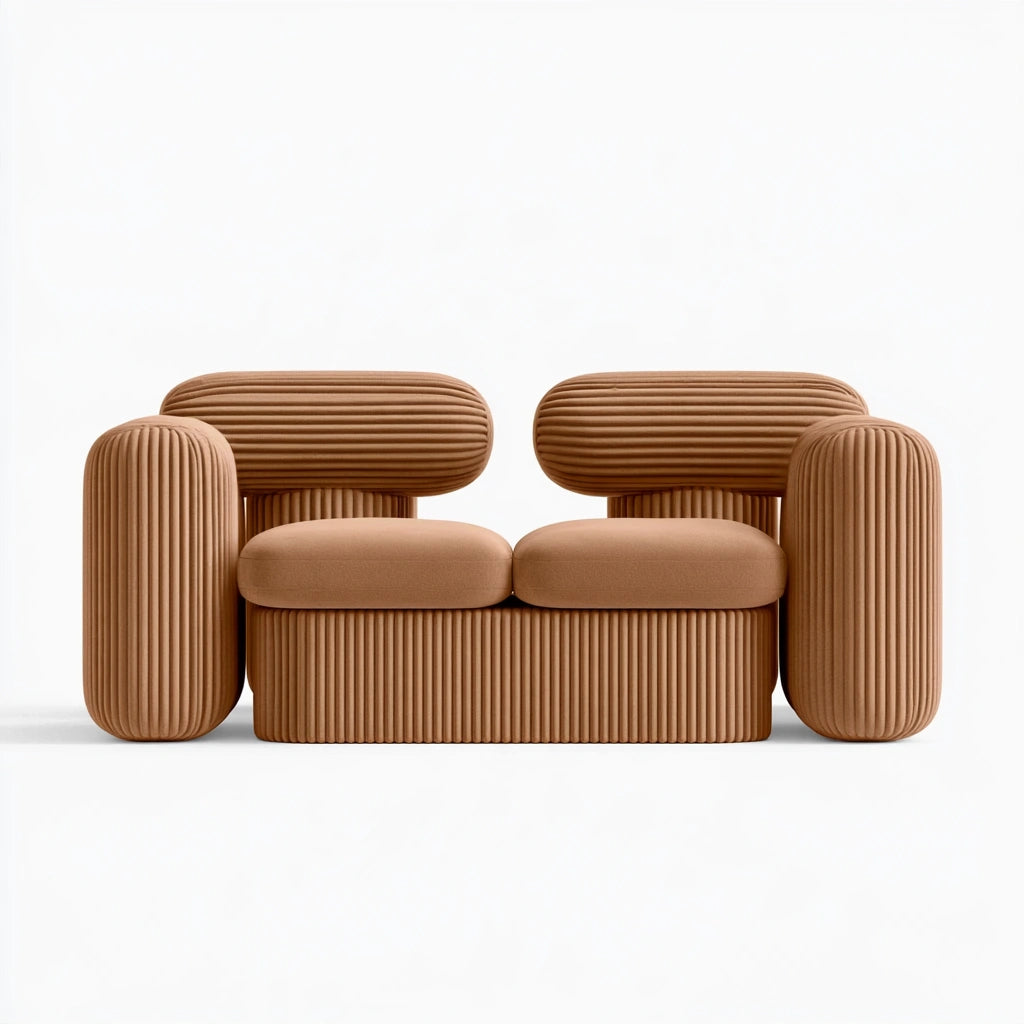 Gestoffeerde bank, kleur beige
