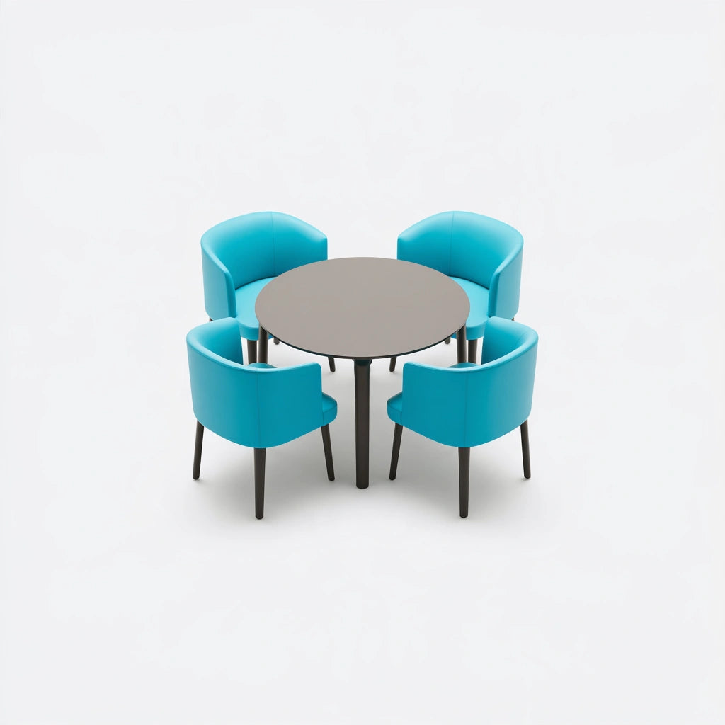 Eetkamerset met tafel en stoelen, kleur grijs