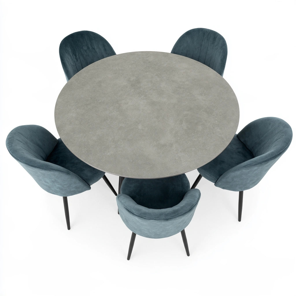 Eetkamerset met tafel en stoelen, kleur grijs