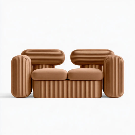 Gestoffeerde bank, kleur beige