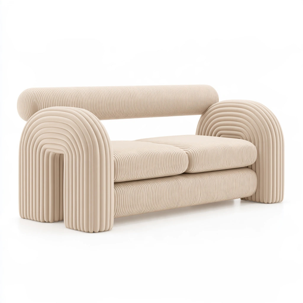 Gestoffeerde bank, kleur beige