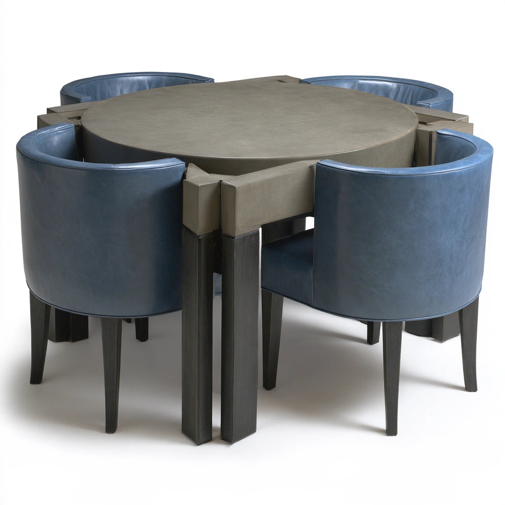 Eetkamerset met tafel en stoelen, kleur grijs