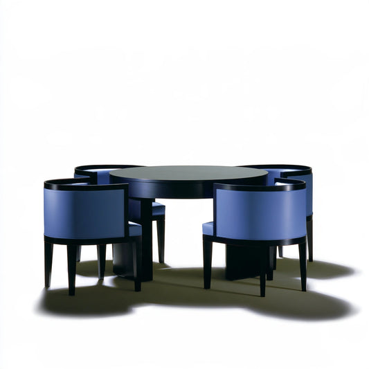 Eetkamerset met tafel en stoelen, kleur grijs