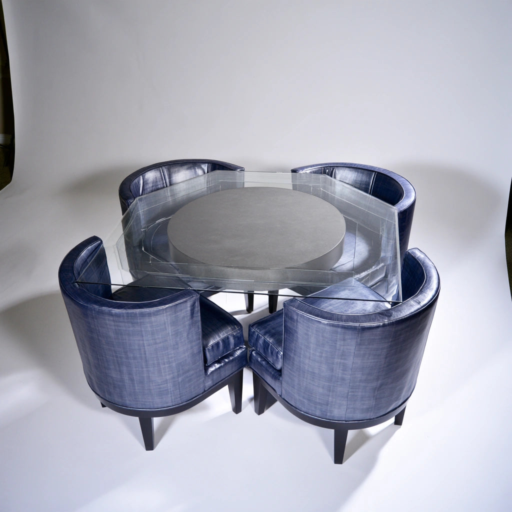 Eetkamerset met tafel en stoelen, kleur grijs