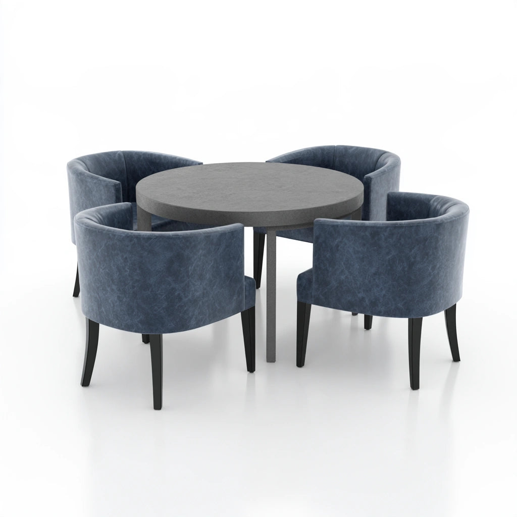Eetkamerset met tafel en stoelen, kleur grijs