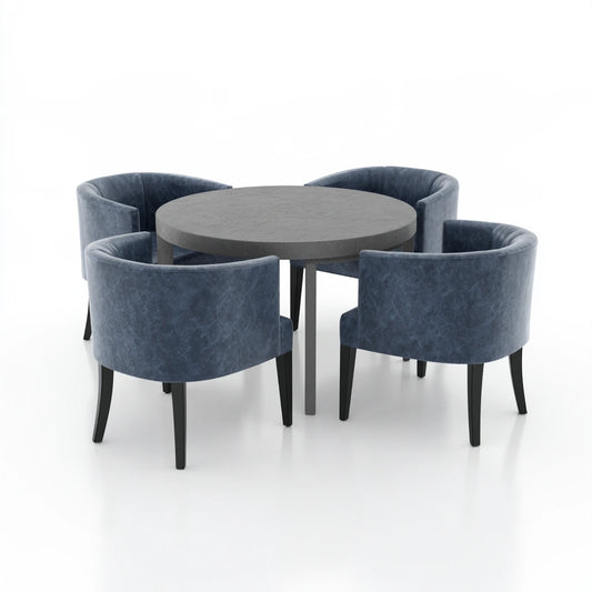 Eetkamerset met tafel en stoelen, kleur grijs