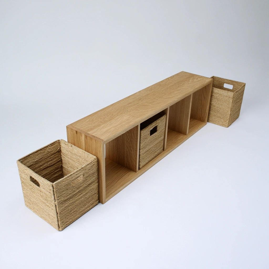 Houten opbergkast van hout, kleur naturelbruin