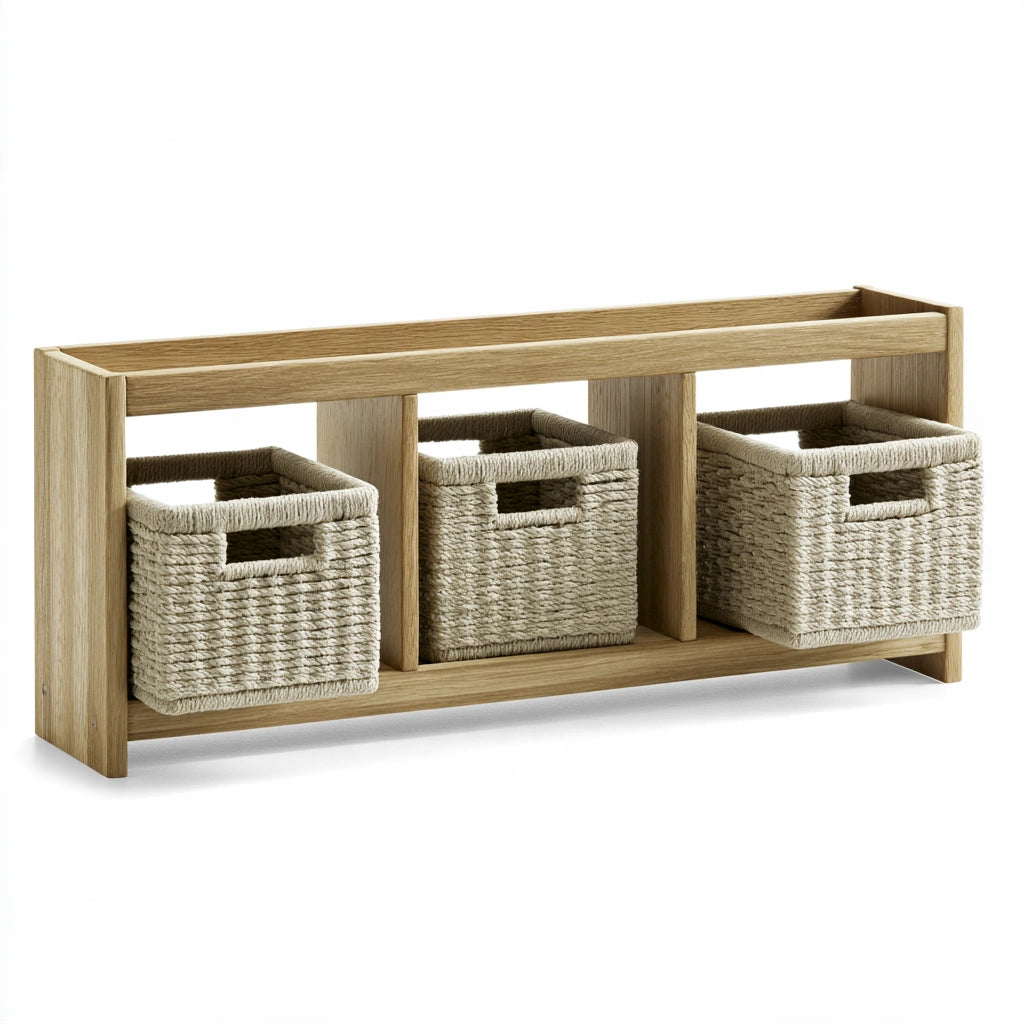 Houten opbergkast van hout, kleur naturelbruin